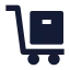 Trolley icon with solid sharp style