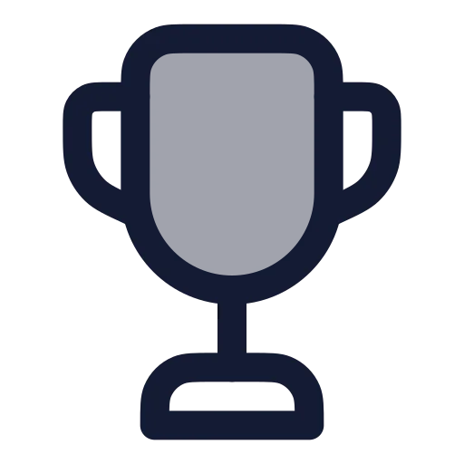 Trophy Icon in Duotone Rounded style