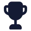 Trophy icon with solid rounded style