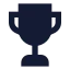 Trophy icon with solid sharp style