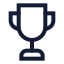 Trophy icon with stroke sharp style