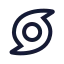 Tropicalstorm icon with stroke sharp style