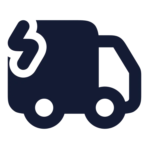 Truck Electric Icon in Solid Rounded style
