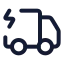 Truckelectric icon with stroke rounded style