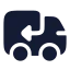 Truckreturn icon with solid rounded style