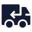 Truckreturn icon with solid sharp style