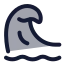 Tsunami icon with duotone rounded style