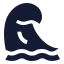 Tsunami icon with solid sharp style