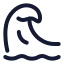 Tsunami icon with stroke rounded style
