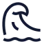 Tsunami icon with stroke sharp style
