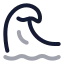 Tsunami icon with twotone rounded style