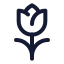 Tulip icon with stroke rounded style