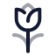 Tulip icon with twotone rounded style