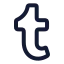 Tumblr icon with stroke rounded style