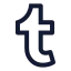 Tumblr icon with stroke sharp style