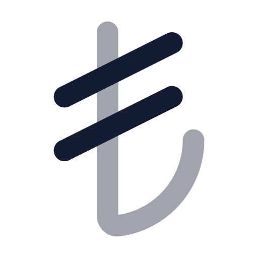 Turkish Lira Icon in Bulk Rounded style
