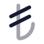 Turkishlira icon with bulk rounded style