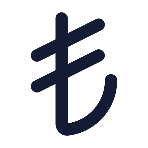 Turkish Lira Icon in Solid Rounded style