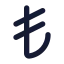Turkishlira icon with solid rounded style