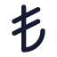 Turkishlira icon with solid standard style