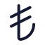 Turkishlira icon with stroke rounded style