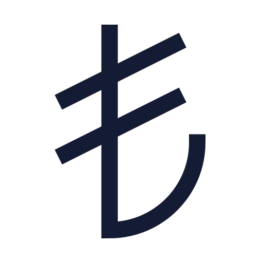 Turkish Lira Icon in Stroke Sharp style