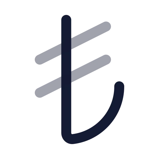 Turkish Lira Icon in Twotone Rounded style