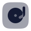 Turntable icon with bulk rounded style