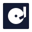Turntable icon with solid sharp style