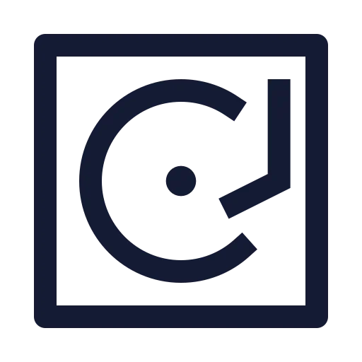 Turntable Icon in Stroke Sharp style