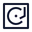 Turntable icon with stroke sharp style