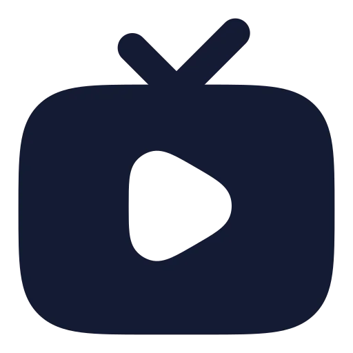 Tv Minimal Play Icon in Solid Rounded style