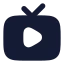 Tvminimalplay icon with solid rounded style
