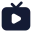 Tvminimalplay icon with solid standard style