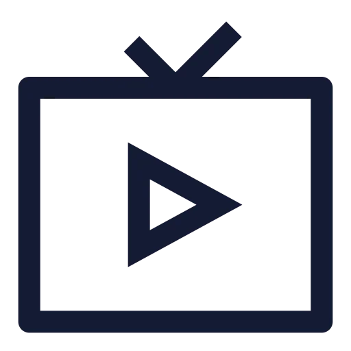 Tv Minimal Play Icon in Stroke Sharp style