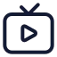 Tvminimalplay icon with stroke standard style