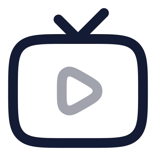 Tv Minimal Play Icon in Twotone Rounded style