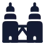 Twintower icon with solid rounded style