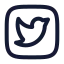 Twittersquare icon with stroke rounded style
