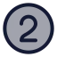Twocircle icon with duotone rounded style