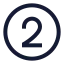 Twocircle icon with stroke sharp style