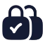 Twofactoraccess icon with solid rounded style
