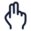 Twofinger icon with stroke rounded style