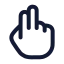 Twofinger icon with stroke rounded style