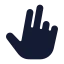Twofinger icon with solid rounded style