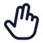 Twofinger icon with stroke rounded style