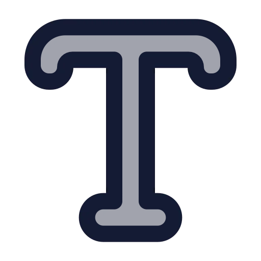 Type Outline Icon in Duotone Rounded style