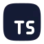 Typescript icon with solid rounded style
