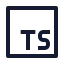 Typescript icon with stroke sharp style