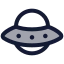 Ufo icon with duotone standard style